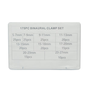Set fascette metalliche con orecchie 5–27 mm, 175 pezzi