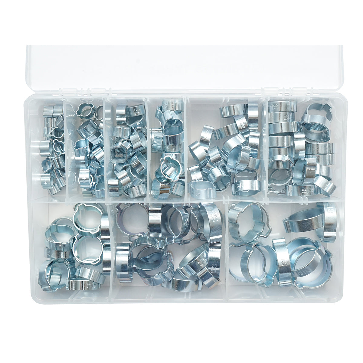 Set fascette metalliche con orecchie 5–27 mm, 175 pezzi