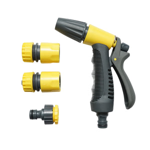 Set pistola a spruzzo regolabile con 2 connettori da 1/2 e adattatore da 1/2-3/4 per tubo da giardino Crownman