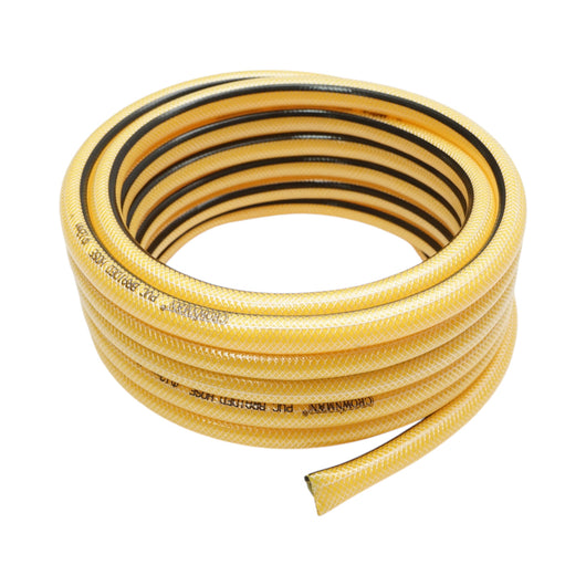 Set tubo da giardino in PVC intrecciato da 1/2, rotolo da 7,5 m con ugello spruzzatore, set di connettori Crownman e adattatore