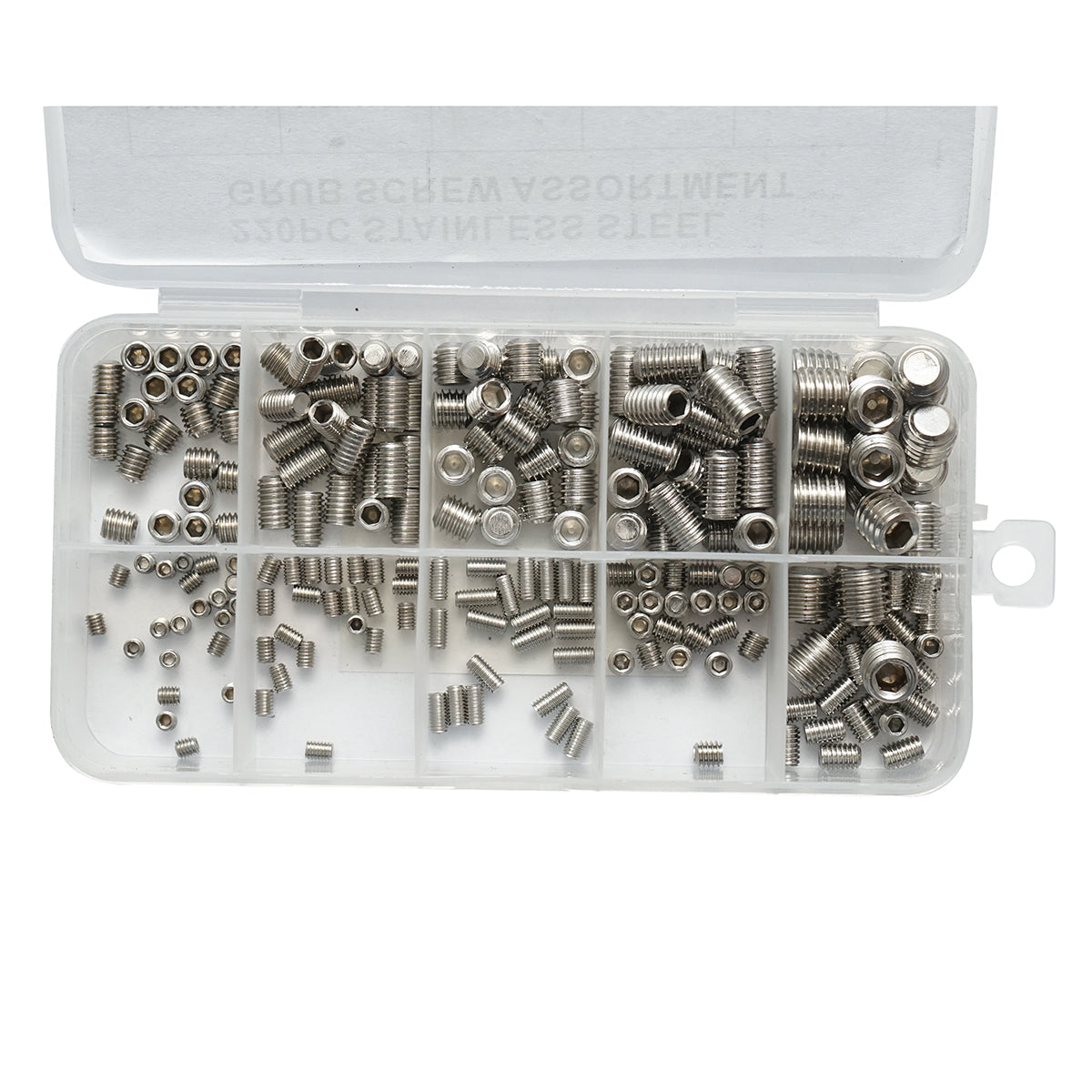 Set viti filettati senza testa con esagono incassato M3–M8, 220 pezzi