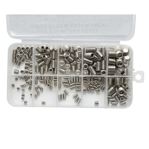 Set viti filettati senza testa con esagono incassato M3–M8, 220 pezzi