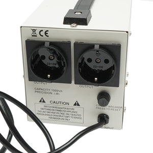 Stabilizzatore di tensione automatico 1000VA con relè monofase, 2 prese schuko 230V, display LCD Breckner Germany