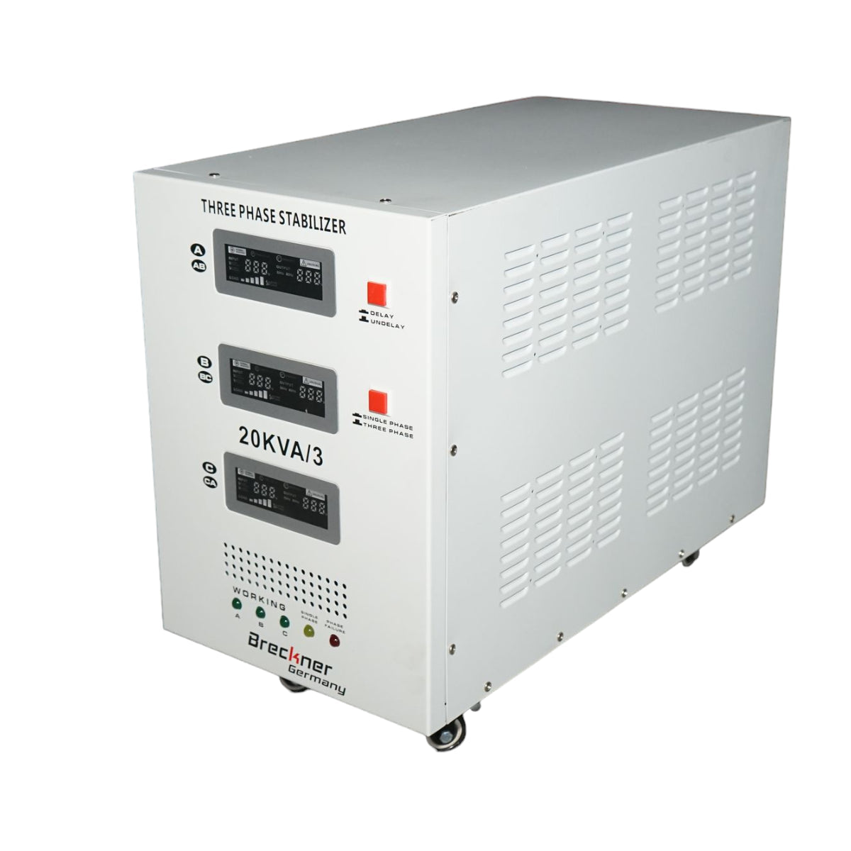 Stabilizzatore di tensione automatico 20KVA, 16KW trifase con servomotore Breckner Germany