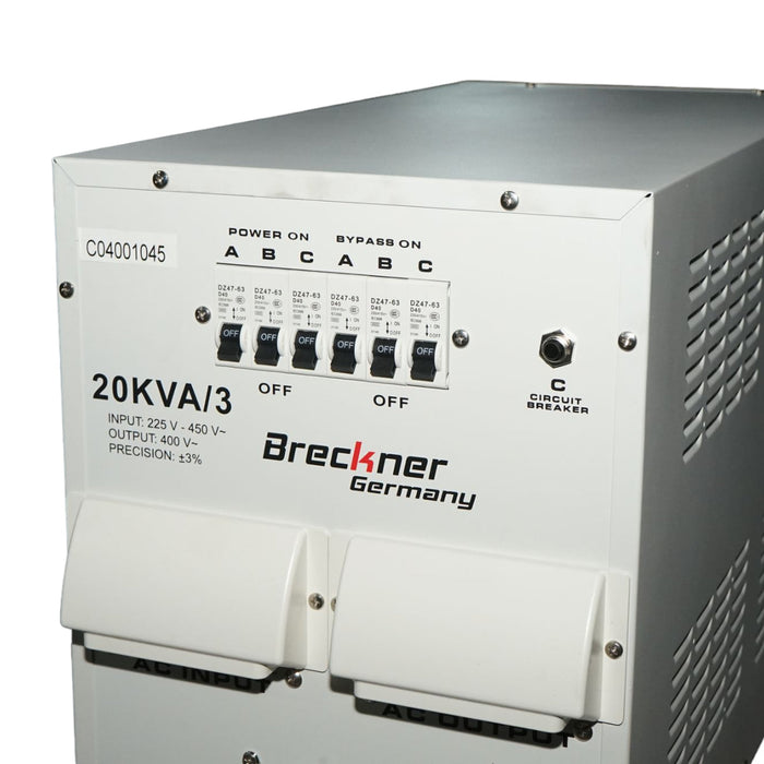 Stabilizzatore di tensione automatico 20KVA, 16KW trifase con servomotore Breckner Germany