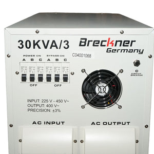 Stabilizzatore di tensione automatico 30KVA, 24KW trifase con servomotore Breckner Germany