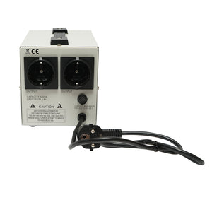Stabilizzatore di tensione automatico 500VA con relè monofase, 2 prese schuko 230V, display LCD Breckner Germany