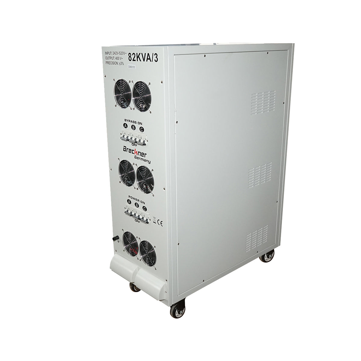 Stabilizzatore di tensione automatico 82KVA, 64KW trifase con servomotore Breckner Germany