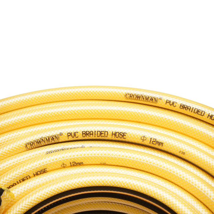 Tubo da giardino in PVC da 13 mm (1/2 pollice) con inserto tessile intrecciato 100 m/rotolo Crownman