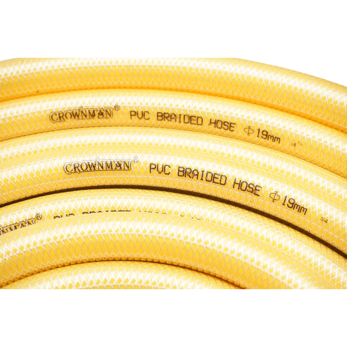 Tubo da giardino in PVC da 19 mm (3/4 pollici) con inserto tessile intrecciato 50 m/rotolo Crownman