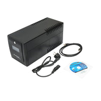 UPS 1000VA / 600W con batterie 2×7Ah, 4 prese Schuko, LCD, USB, AVR Breckner Germany