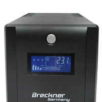 UPS 1000VA / 600W con batterie 2×7Ah, 4 prese Schuko, LCD, USB, AVR Breckner Germany