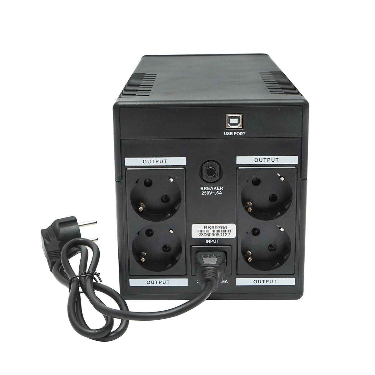 UPS 1000VA/600W con 2 batterie da 7,5Ah e 4 prese schuko, LCD, USB Breckner Germany
