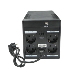 UPS 1000VA/600W con 2 batterie da 7,5Ah e 4 prese schuko, LCD, USB Breckner Germany