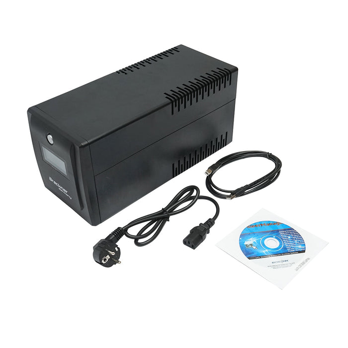 UPS 1000VA/600W con 2 batterie da 7,5Ah e 4 prese schuko, LCD, USB Breckner Germany