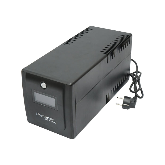 UPS 1000VA/600W con 2 batterie da 7,5Ah e 4 prese schuko, LCD, USB Breckner Germany