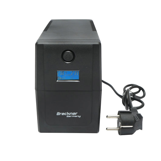 UPS 800VA / 480W con batteria 9Ah, 2 prese Schuko, LCD, USB, AVR Breckner Germany