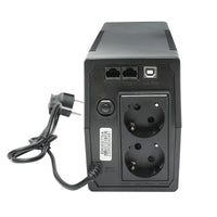 UPS 800VA / 480W con batteria 9Ah, 2 prese Schuko, LCD, USB, AVR Breckner Germany