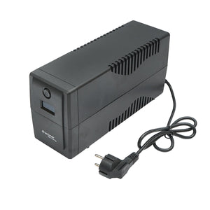 UPS 800VA / 480W con batteria 9Ah, 2 prese Schuko, LCD, USB, AVR Breckner Germany