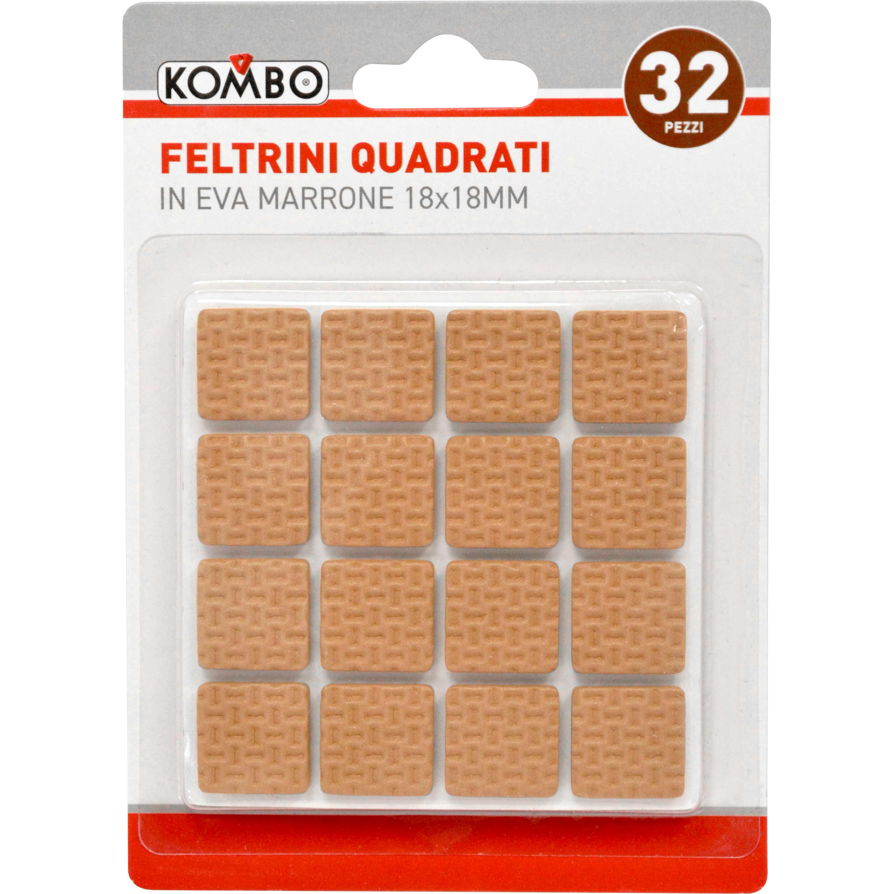 Set 32 pz feltrini quadrati in eva color marrone