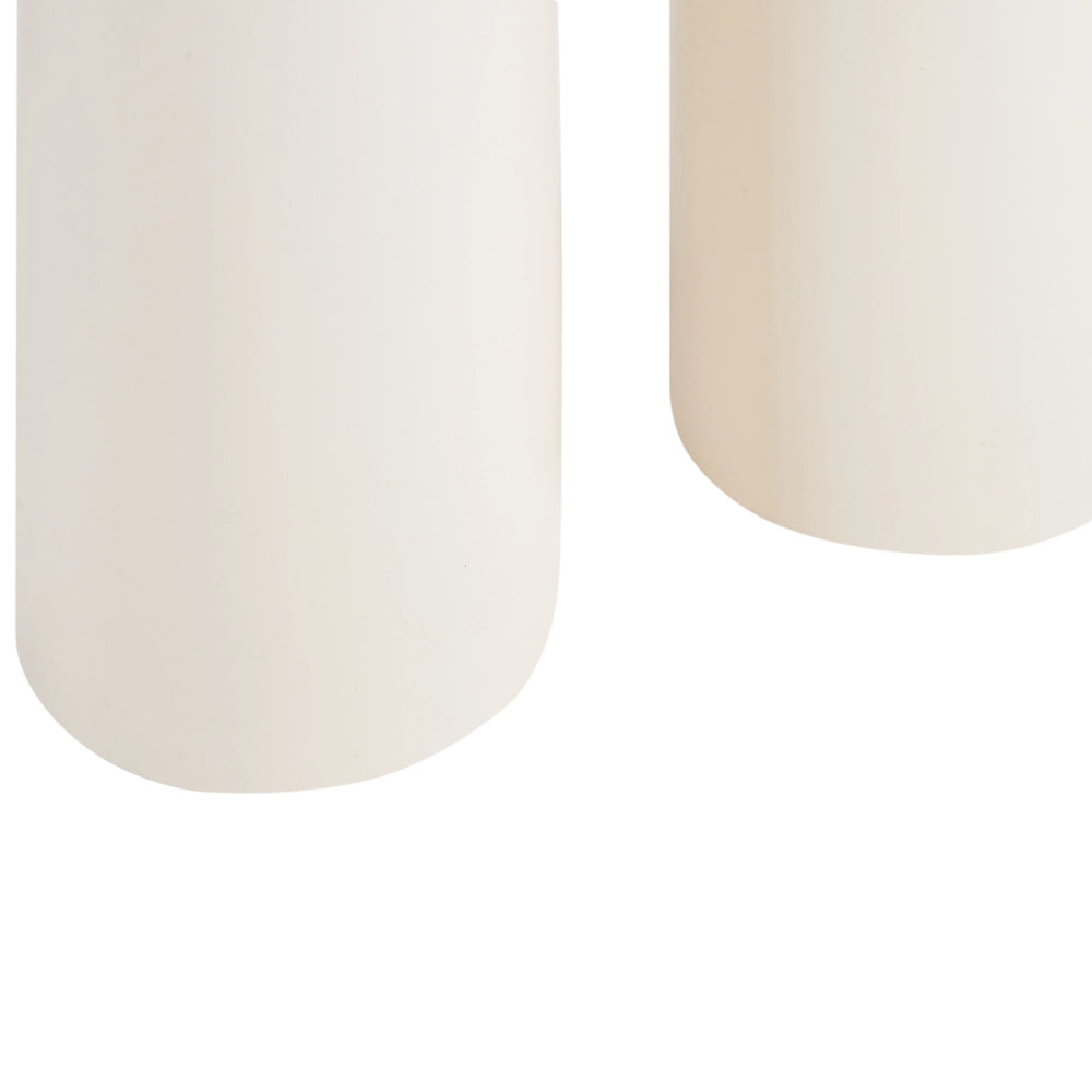 Tavolino a forma di rene con doppia base Design scandinavo tradizionale MDF bianco