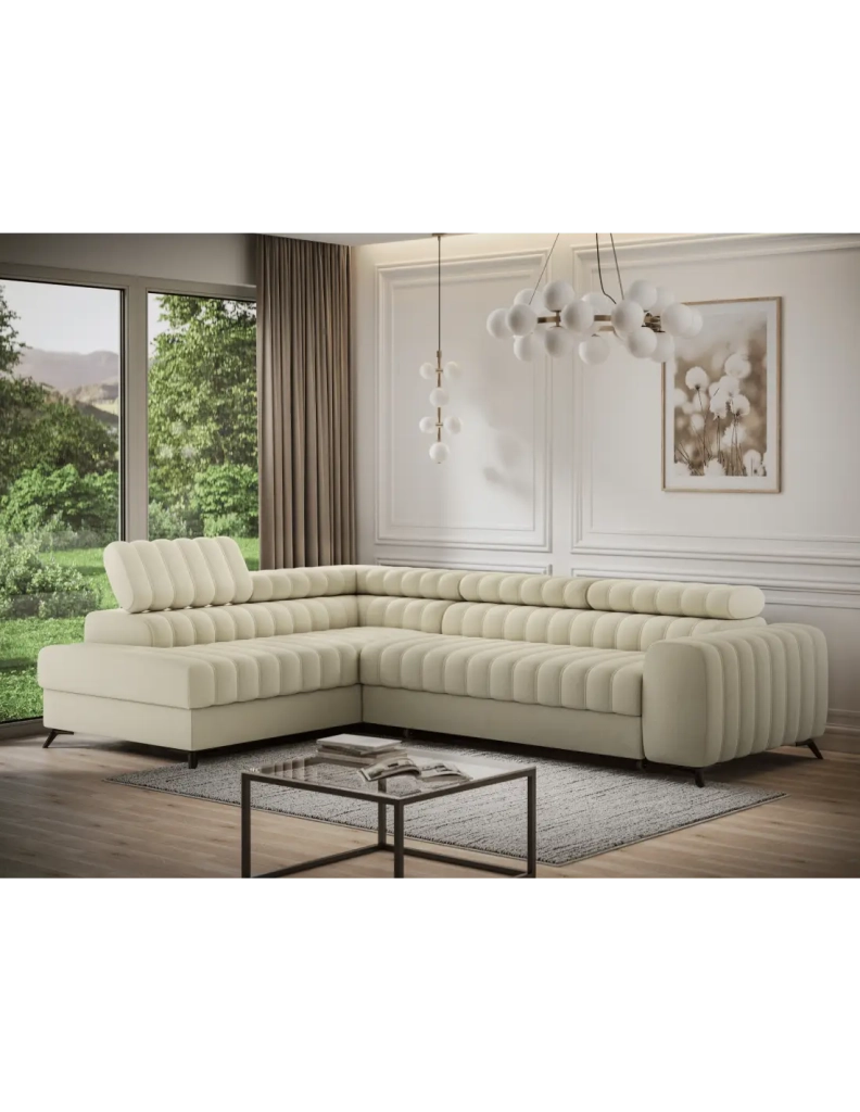 Divano ad angolo collezione KANEDOJO color crema