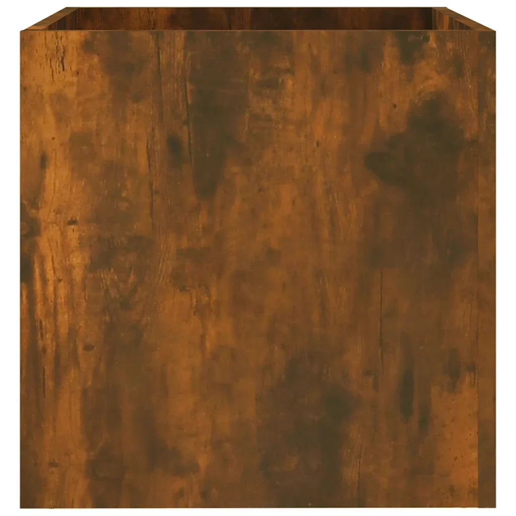 Fioriera in legno composito 40 x 40 x 40 cm resistente all'umidità stile moderno in rovere affumicato 02_0048428