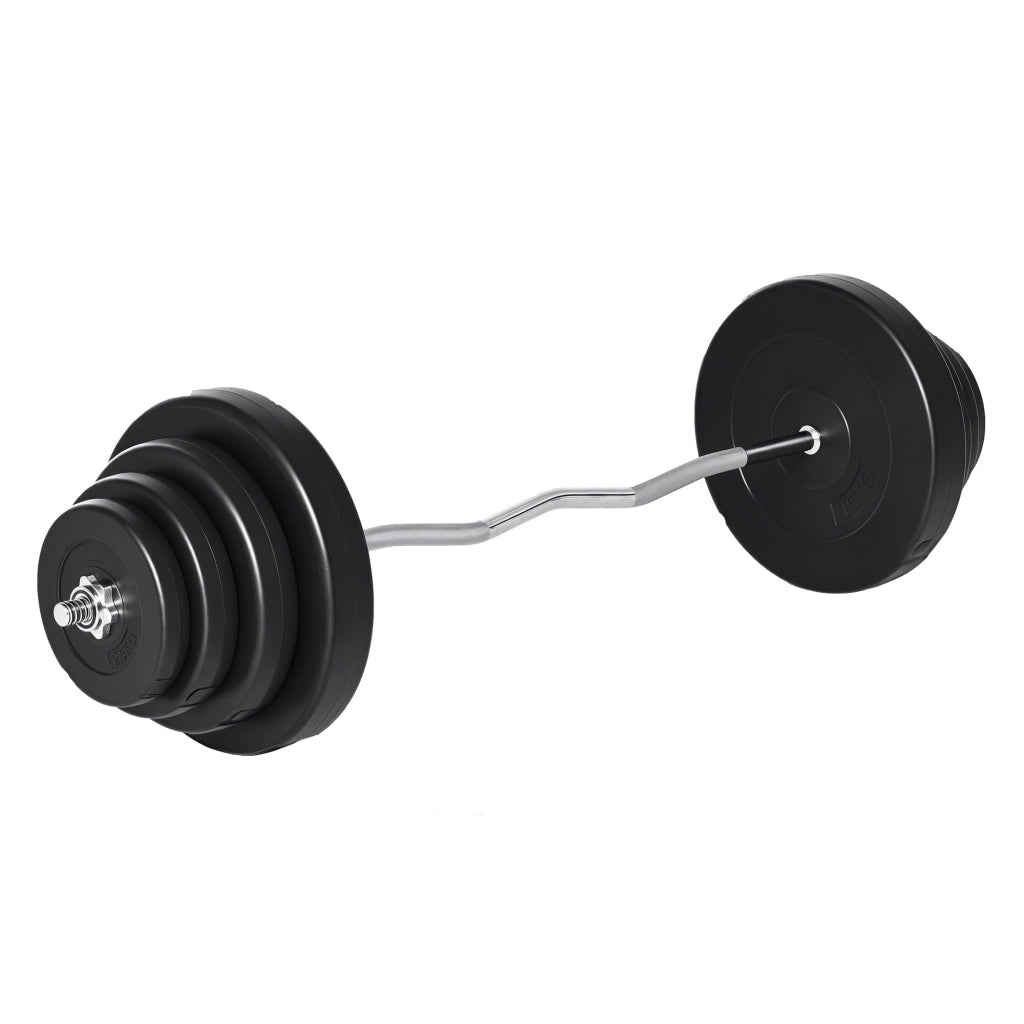 EasyComfort Set di Bilanciere e Dischi da 70 kg totali con 8 Pesi, Bilanciere Palestra Regolabile Antiscivolo in Acciaio, Plastica e Sabbia, Barra Ø25 mm, 140x38.5x38.5cm, Nero