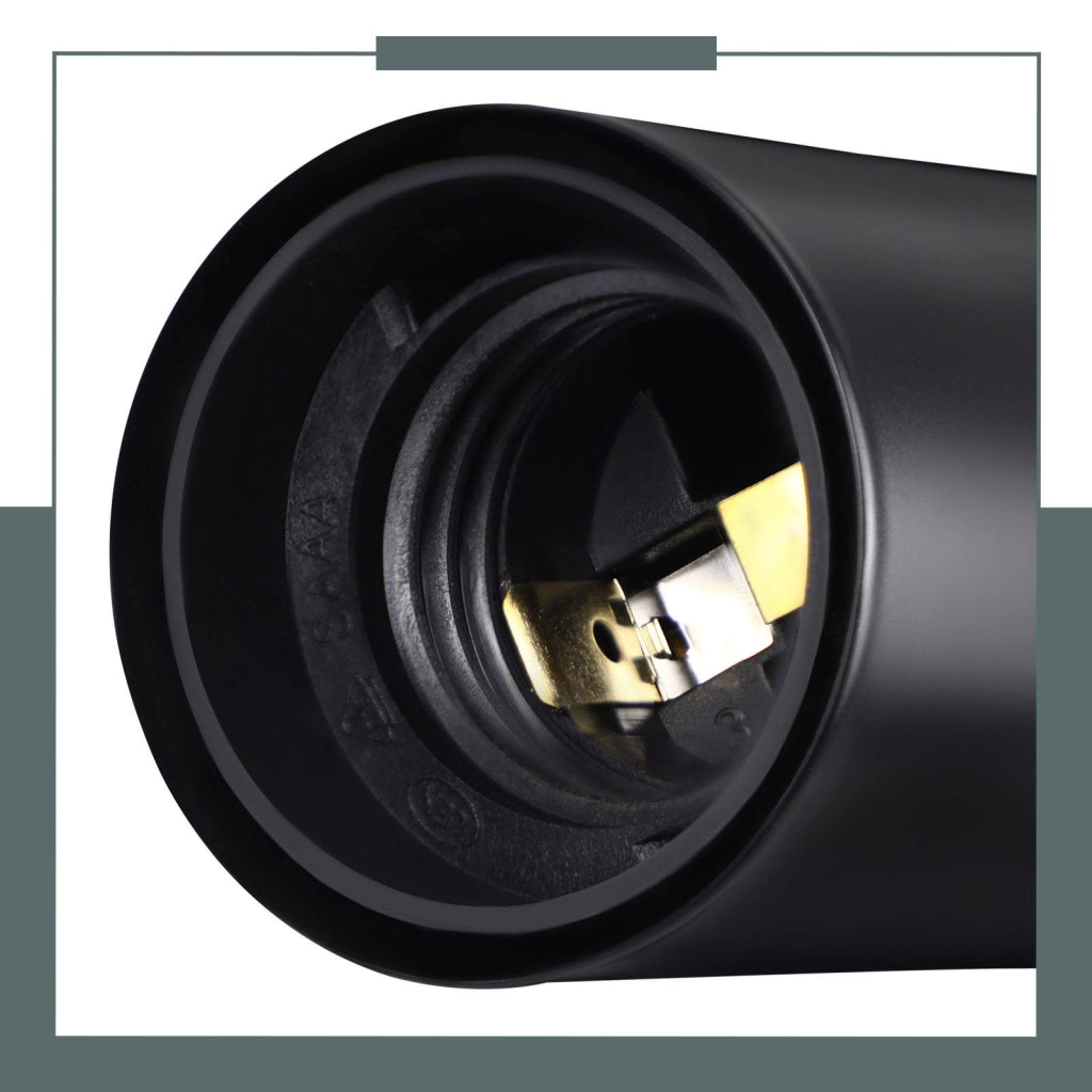 ZMH Lampada da soffitto plafoniera vintage nera E27 retrò industriale metallo senza lampadine