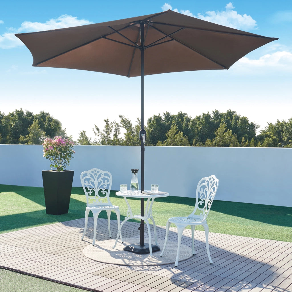 Set da Bistrot Lupsam Tavolo Rotondo e 2 Sedie in Alluminio - Bianco casa.pro
