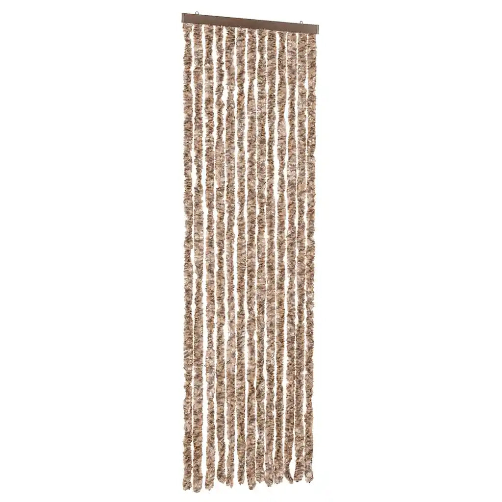 Tenda Antimosche Beige e Marrone Scuro 56x185 cm in Ciniglia CFW8423022