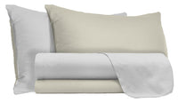 Set Lenzuola Singolo Sopra Sotto e Federe Doubleface Grigio Chiaro/Panna