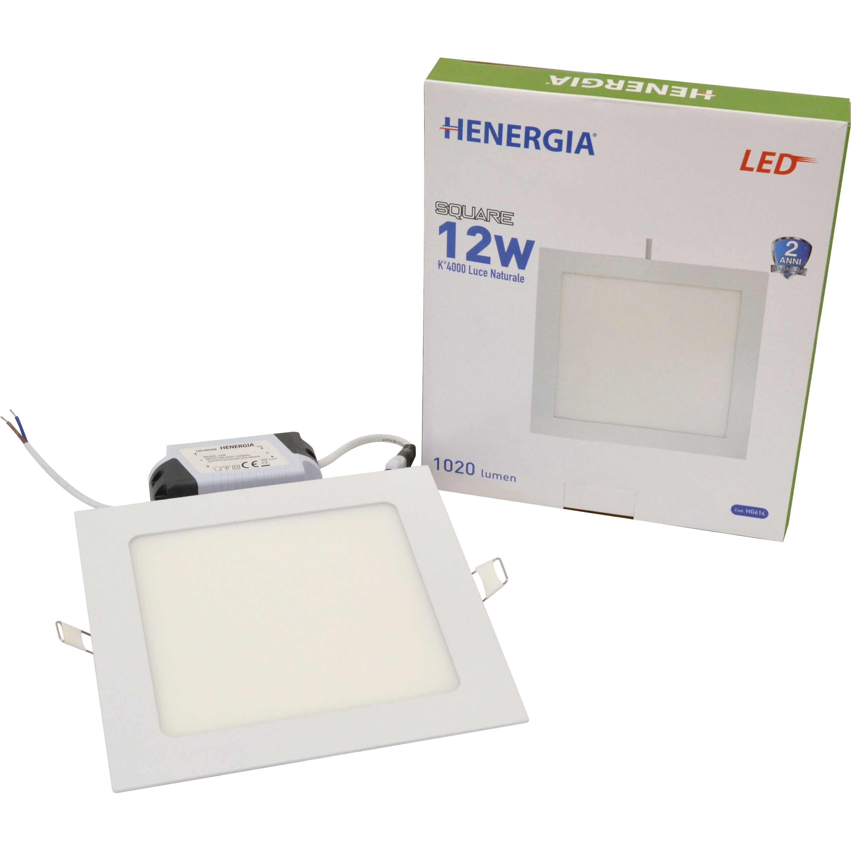 MINI PANNELLO SQUARE LED HSO 12W 1080Lm 4000°K 220/240V DIMENSIONI mm.175X175,