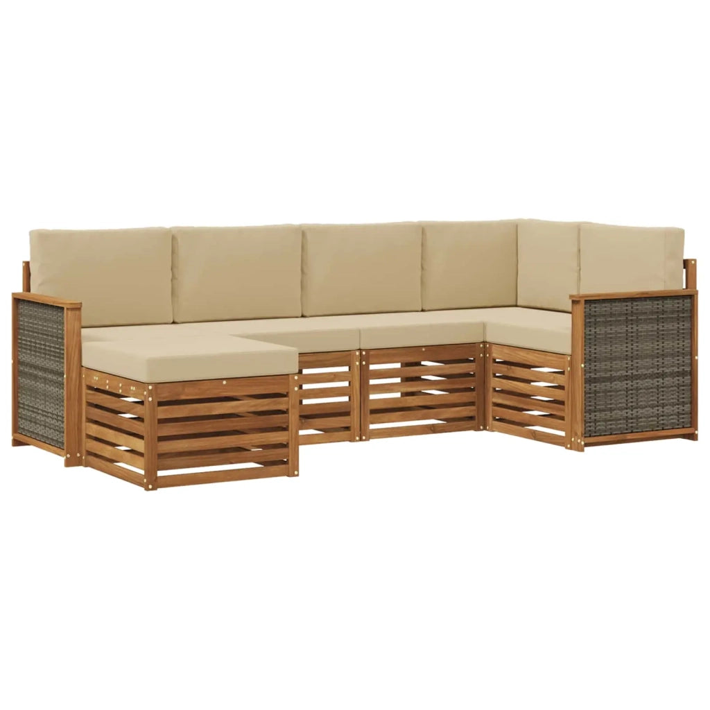 Set divano sezionale con cuscino 5 pcs Naturale 3384559