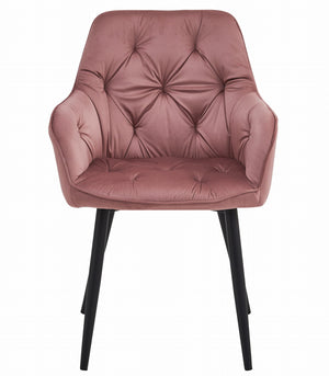 Sedia VALORA LUKK - Elegante velluto rosa per soggiorno, cucina, sala da pranzo