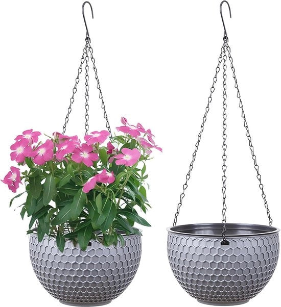 Hangers per fiori autoscatolari con autoirrigazione e serbatoio d'acqua, set da 2 - ideali per interni ed esterni