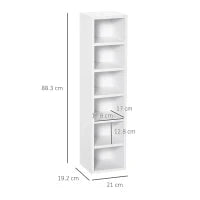 Libreria Scaffale porta CD set 2 Pezzi a 12 Ripiani in Legno, 21x19.2x88.3 cm, Bianco