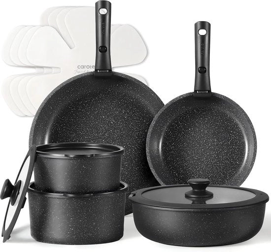 Kit di sostituzione gomme con maniglie rimovibili - 15 pezzi - nero - antiaderente