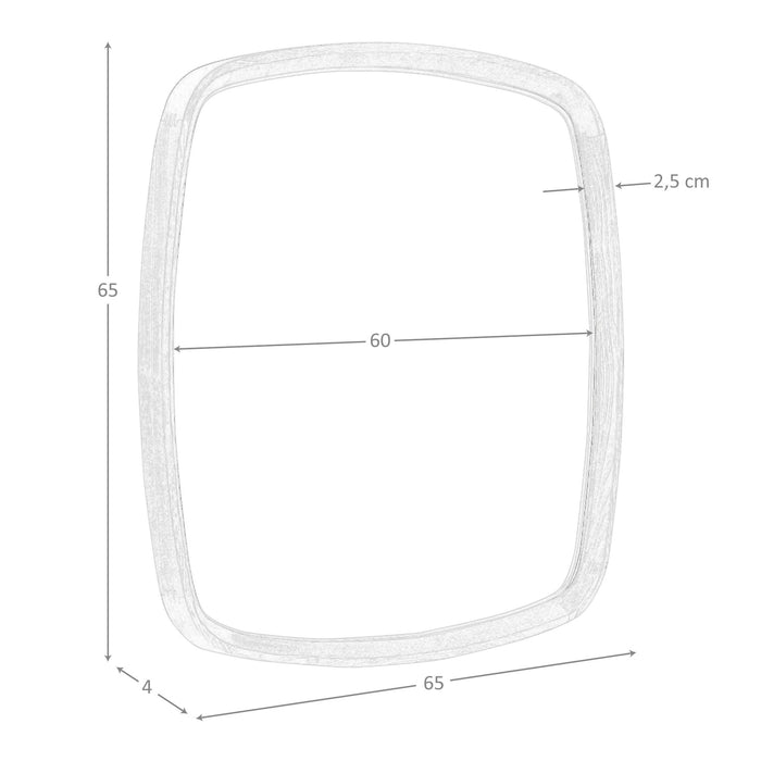 Specchio quadrato da parete in noce