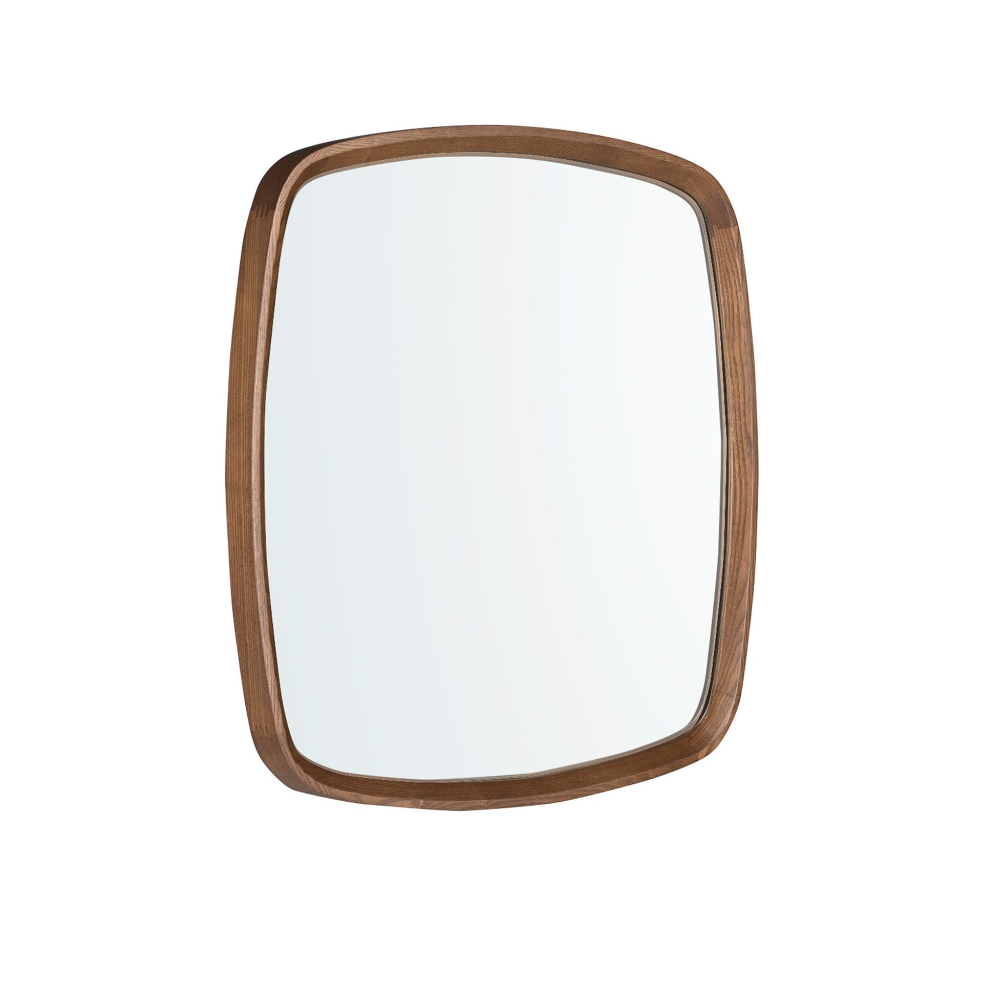 Specchio quadrato da parete in noce