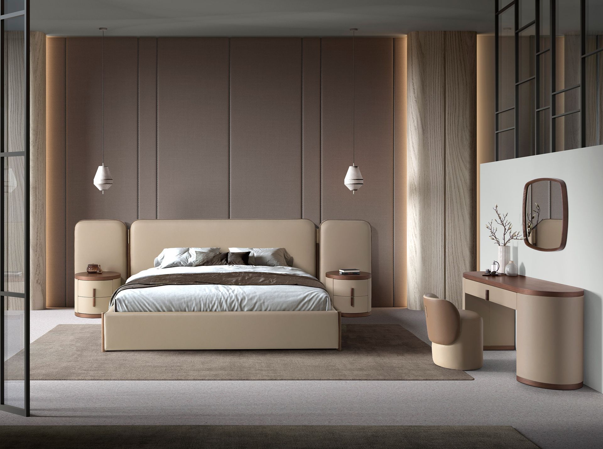 Specchio quadrato da parete in noce