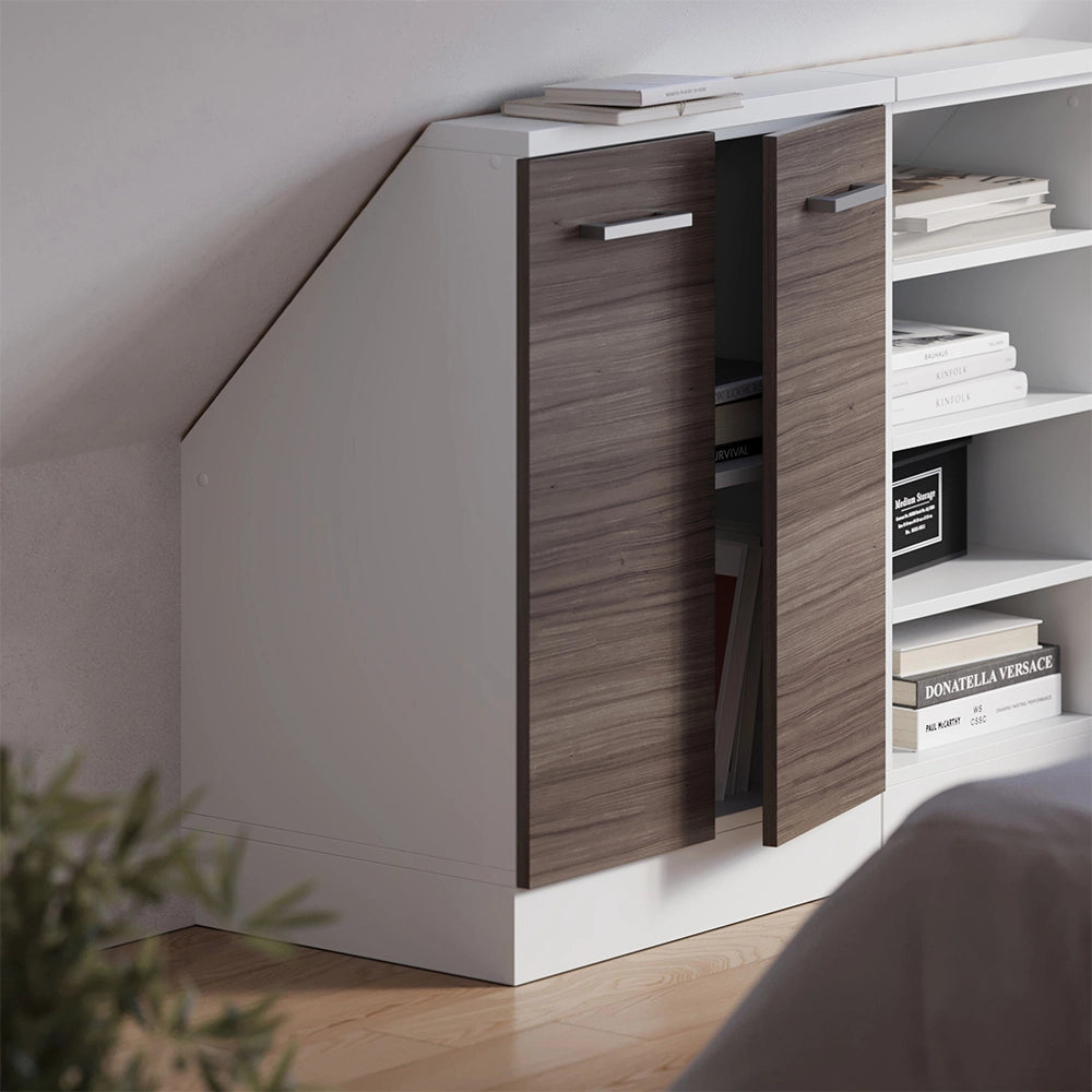 Mobile sottotetto Rion Grigio nobile/Bianco con 2 porte Vicco