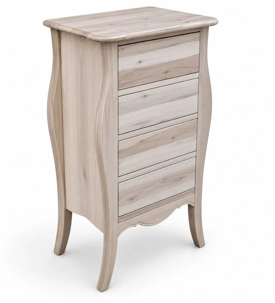 Cassettiera classica in legno 4 cassetti grezzo l.62 p.42 h.105 (3034) - Mobili 2G