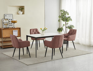 Sedia VALORA LUKK - Elegante velluto rosa per soggiorno, cucina, sala da pranzo