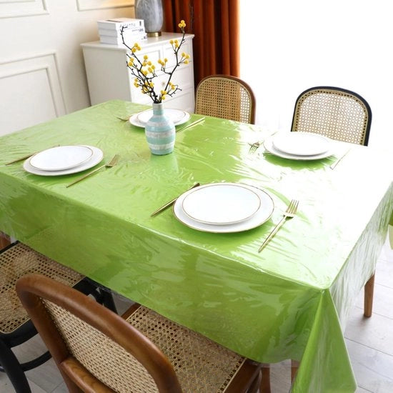 Telaio trasparente da tavolo 140 x 220 cm - Imbevibile e lavabile - Copertura protettiva per tavolo con bordo V - PVC 0,13 mm