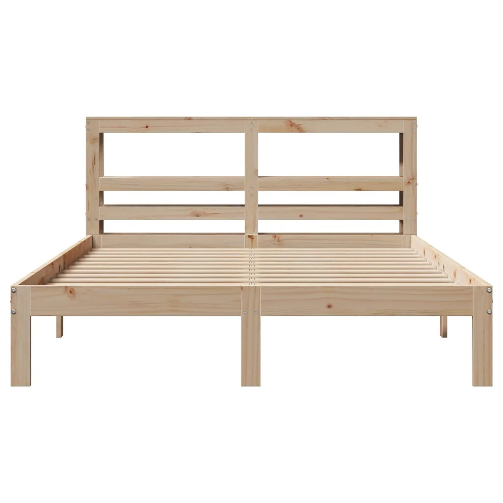 Giroletto con Testiera 140x190 cm in Legno Massello di Pino 3306039
