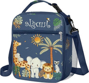 Borsa Pranzo per Bambini - Scatola Pranzo Isolata con Orecchietta per Bicchieri per Ragazzi e Ragazze in Scuola - Design Giraffa
