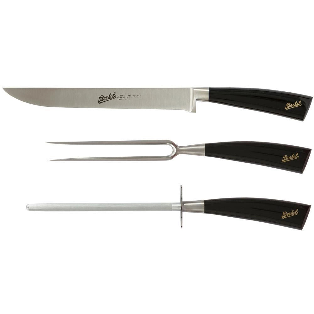 Berkel KEP3RS00SRBGB Elegance Set per Arrosto 3 Pezzi Lama Acciaio Inox 1.4116 59 HRC colore Nero