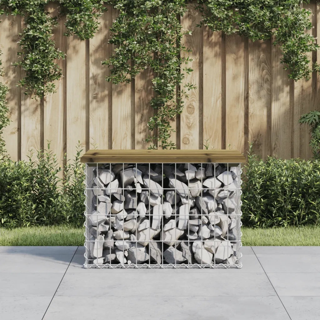 Panchina da Giardino | Panca da Giardino Design Gabbione 63x44x42 cm Pino Impregnato