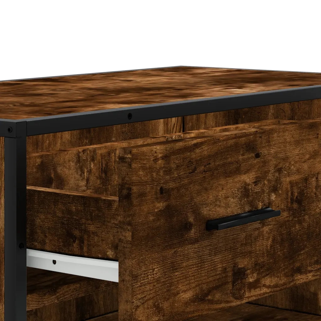 Scarpiera | Mobile per scarpe Rovere Fumo 75x38x97,5 cm Legno Multistrato Metallo